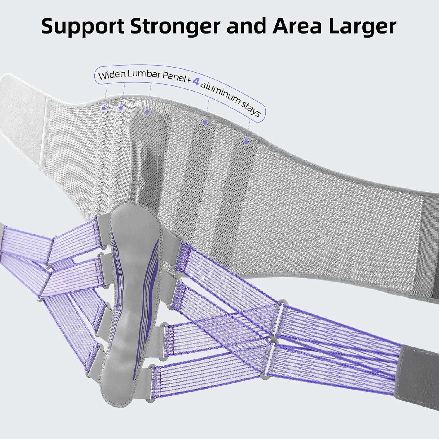 Koeay Back Brace for Lower Back Pain Women with Bionic Support System, Adjustable Knitted Lumbar Support Belt, Breathable Mesh Design with Lumbar Pad,For Herniated Disc,Sciatica,Scoliosis (Large) image number 5