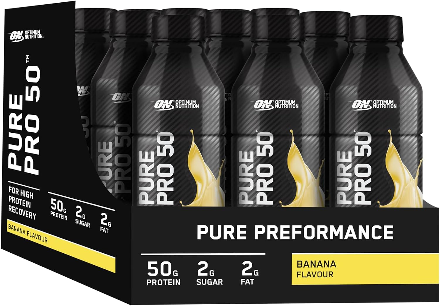 OPTIMUM NUTRITION Pure Pro 50 Protein Drink, Chocolate Flavour, 508Ml, 12 Pack image number 4