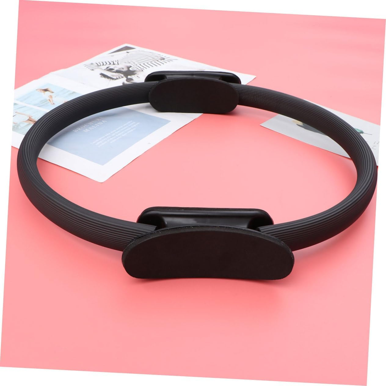 KOMBIUDA 1Pc Fitness Circle Ring Circle Exercises Pilates Circle Pilates Ring Yoga Pilates Exercise Circle Pilates Resistance Circle Workout Household Appliances Unbreakable Purple Balance - Black image number 4