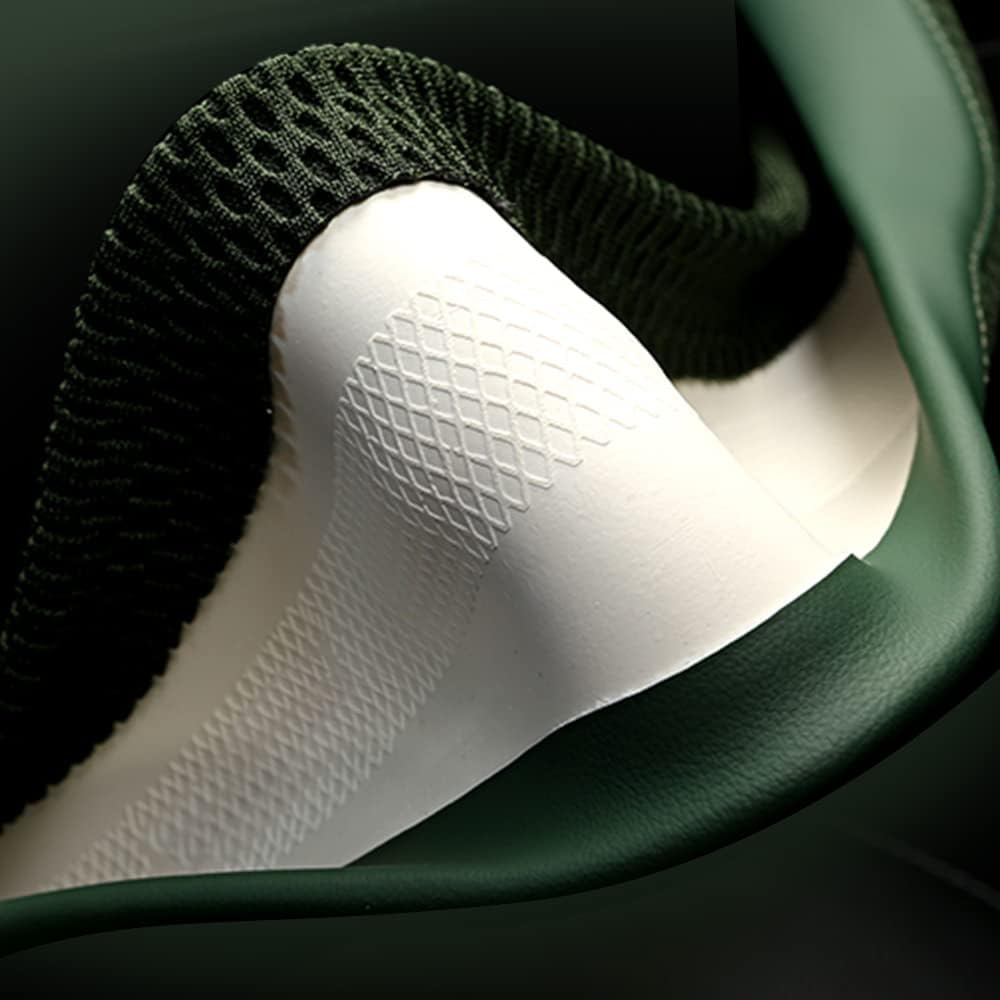 Steering Wheel Cover, Universal 15 Inch, the Latest Microfiber Leather Breathable Technology Fabric, Non-Slip, Comfortable, Warm in Winter and Cool in Summer, Green image number 5