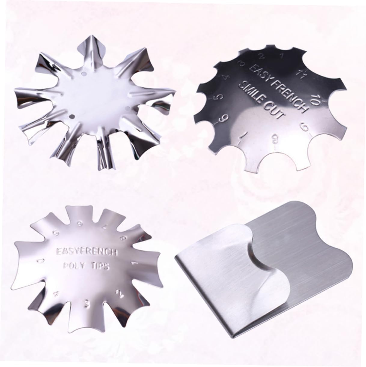 Healvian 4Pcs Nail Art Stencil Plates Stainless Steel Nail Templates for Women Girls