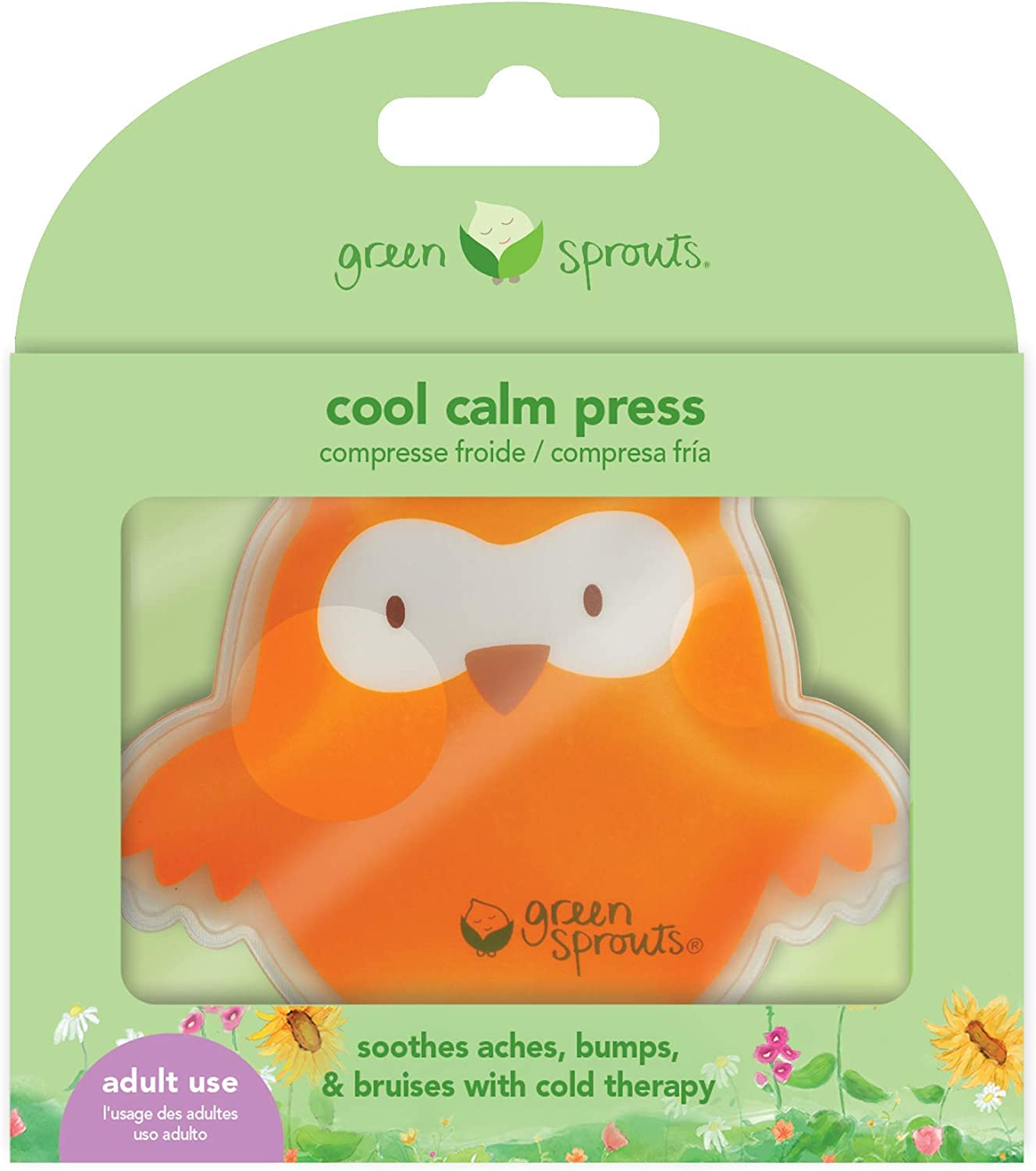 Green Sprouts Cool Calm Press | Soothes Aches, Bumps, & Bruises with Cold Therapy | Filled with Non-Toxic Gel, Flexible When Frozen, Reusable image number 1