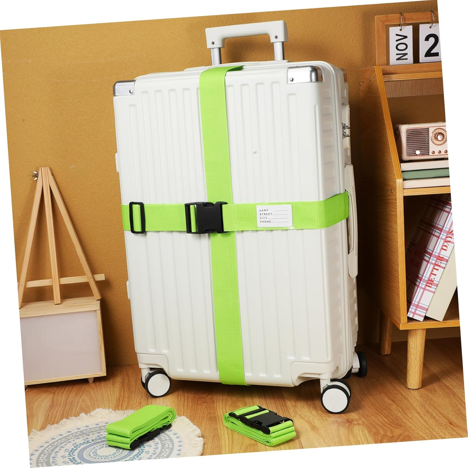 Anneome 4Pcs Adjustable Fluorescent Luggage Straps with Quick Release Buckle for Suitcases Enhanced Visibility and Flexible Fit Travel Suitcase Belts for Easy Identification and Secure image number 5