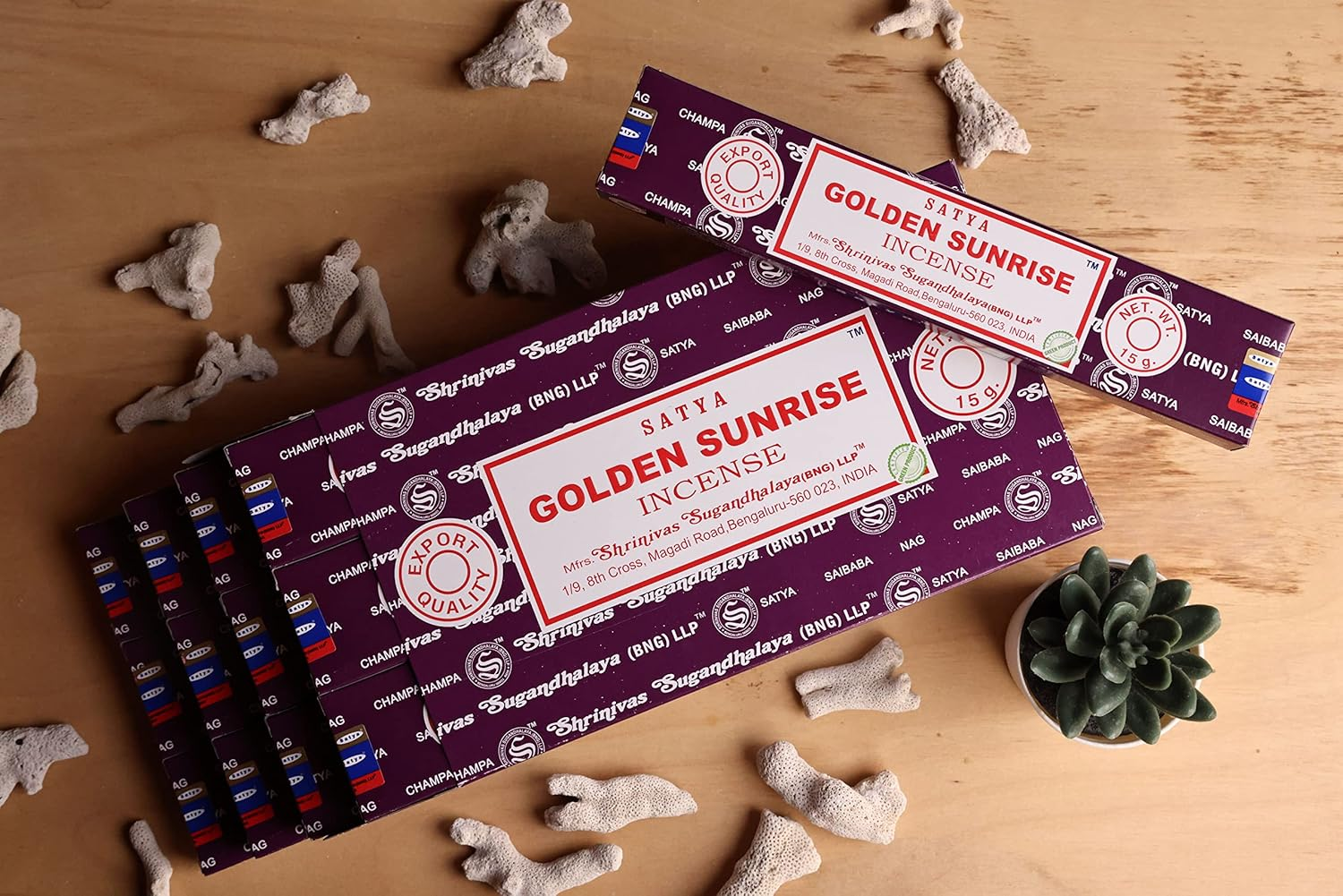 EARTH Satya Golden Sunrise Incense Sticks 15 GMS (Pack of 12) (Green Certified) Indian Perfumed Hand Rolled Agarbatti Perfect for Worship,Relaxation, Medication. image number 3