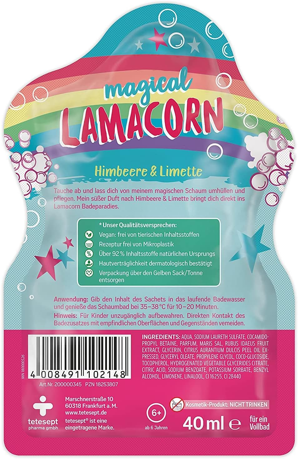 Tetesept Magical Lamacorn Foam Bath 40 Ml