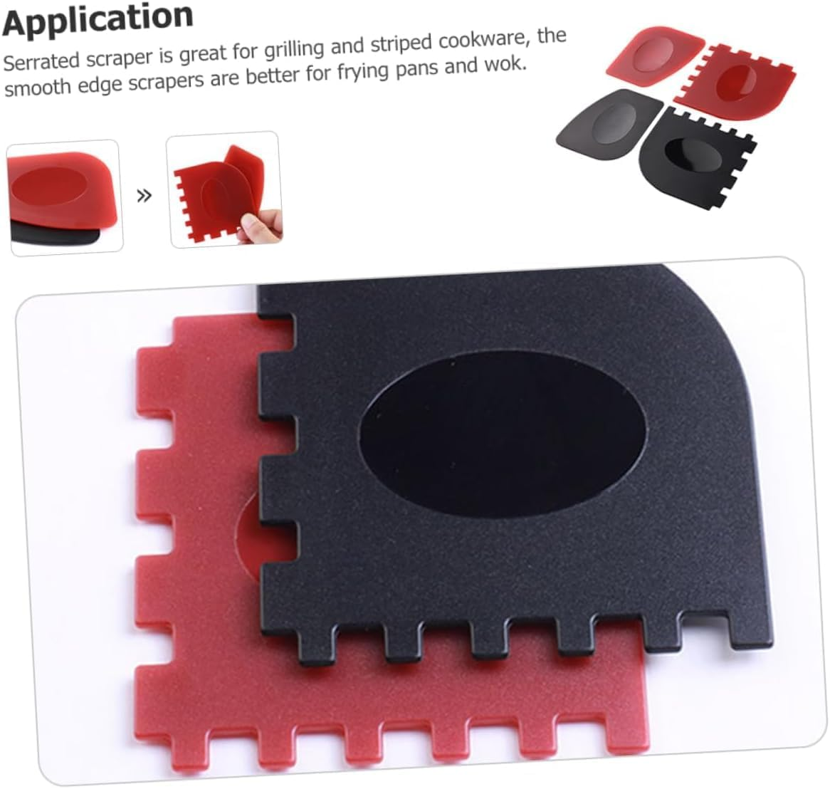 Ksngtixe 4Pcs Grill Scraper for Cast Iron & Non-Stick Pans, Heavy Duty BBQ Griddle Cleaner Tool with Ergonomic Slip Grip - Durable Kitchen Scraper for Easy Cleaning image number 2