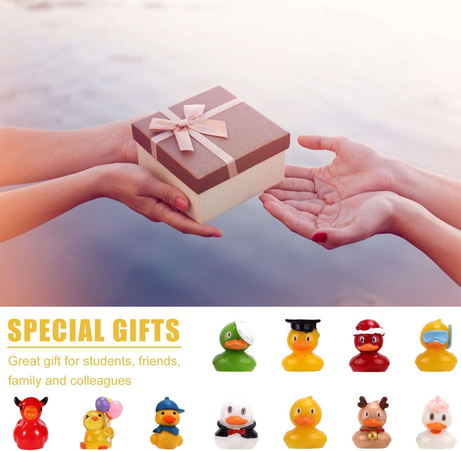 XIHIRCD 36Pcs Mini Resin Ducks, Colorful Miniature Ducks Figurines, Small Ducks Figures, Tiny Animal Accessories for Potted Plants Garden Landscape DIY Christmas Home Decoration image number 3