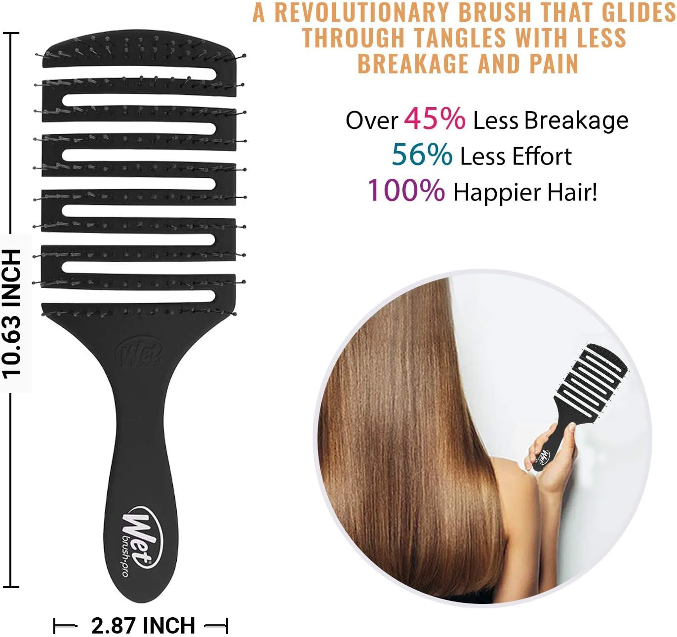 Wet Brush Paddle Detangler - Purple image number 7