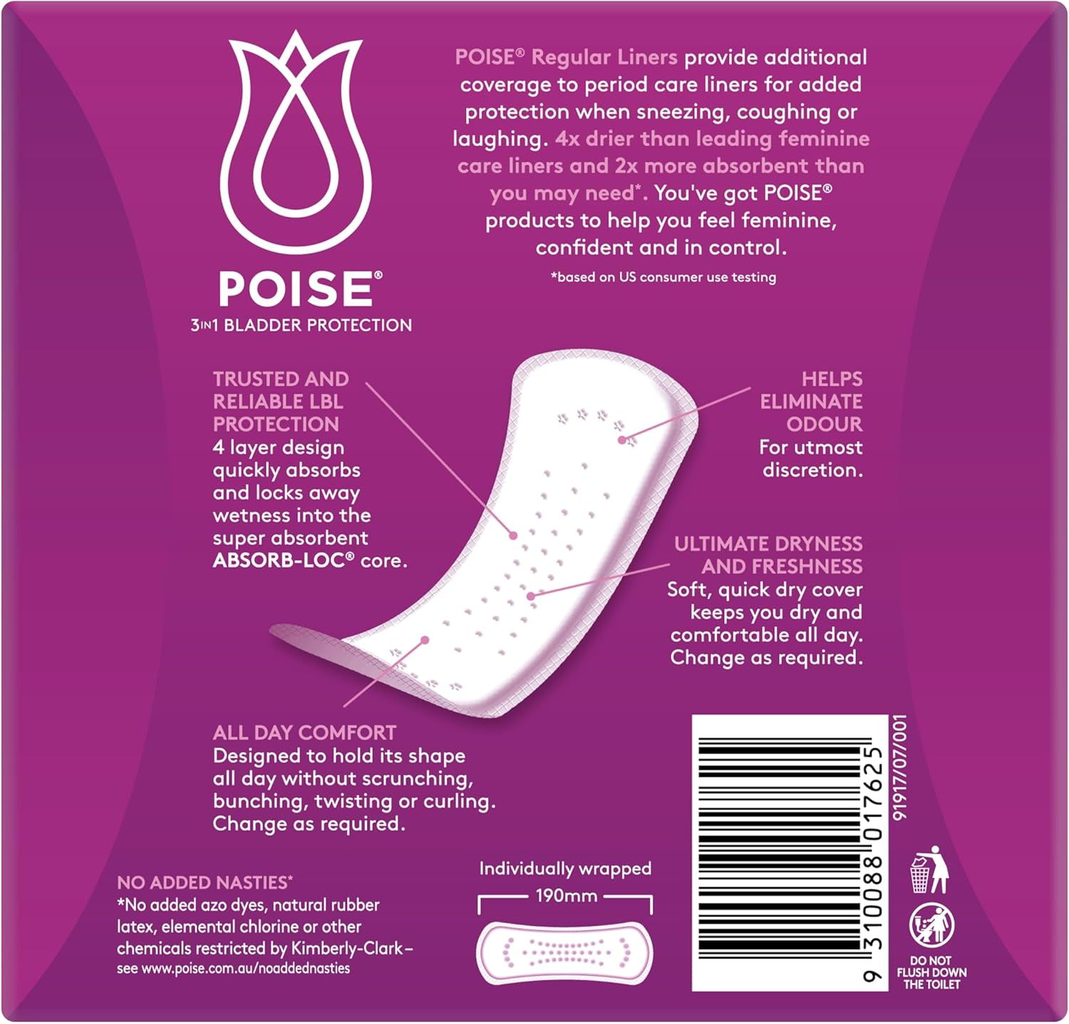 Poise Liners for Bladder Leaks, Regular (52 Count) image number 6