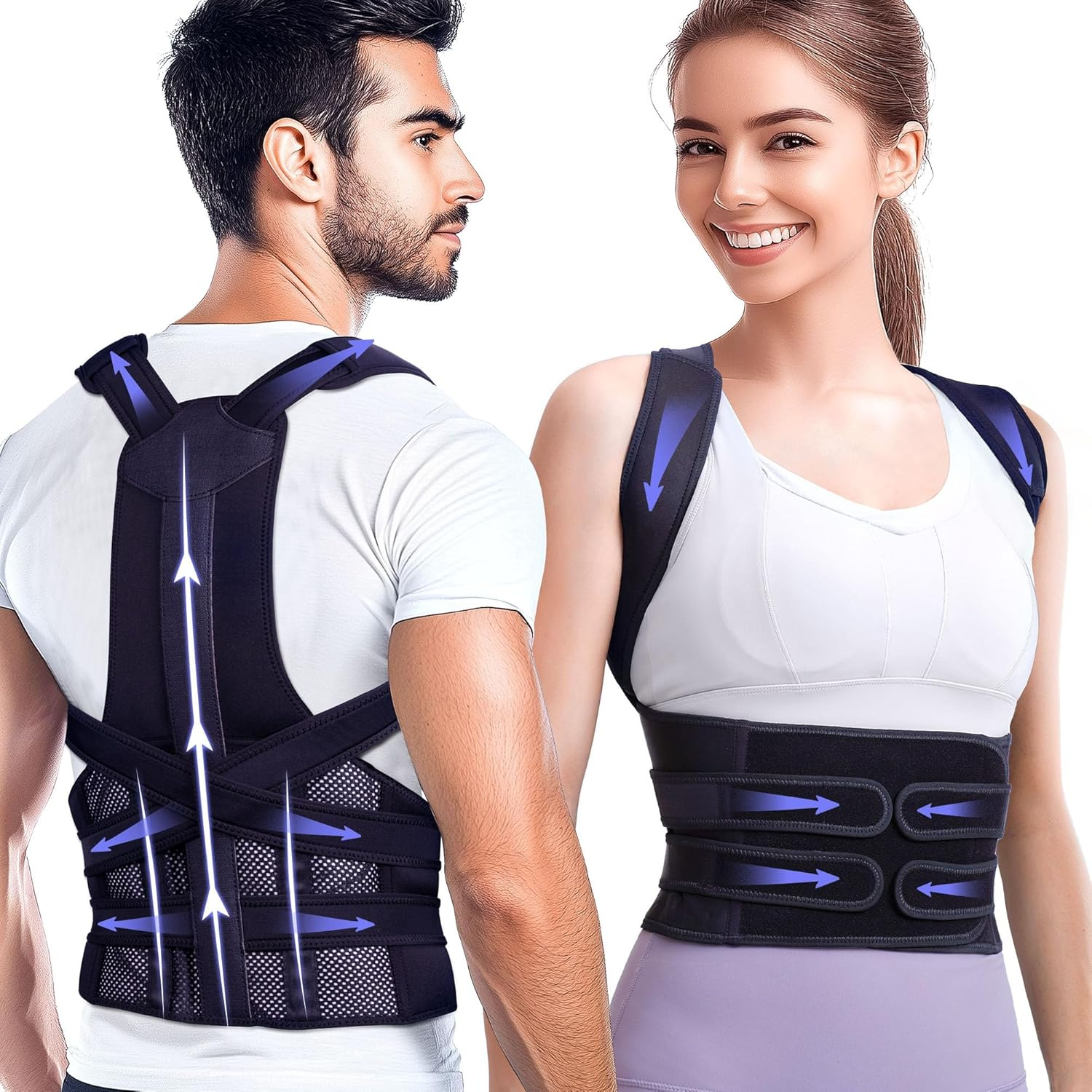Lumewave - Posture Corrector for Men and Women,Back Brace,Breathable,Adjustable, Back Corrector, Scoliosis and Hunchback Correction, Back Pain, Spine Corrector, Posture Trainer (Sample - Waist 66-86Cm) image number 5