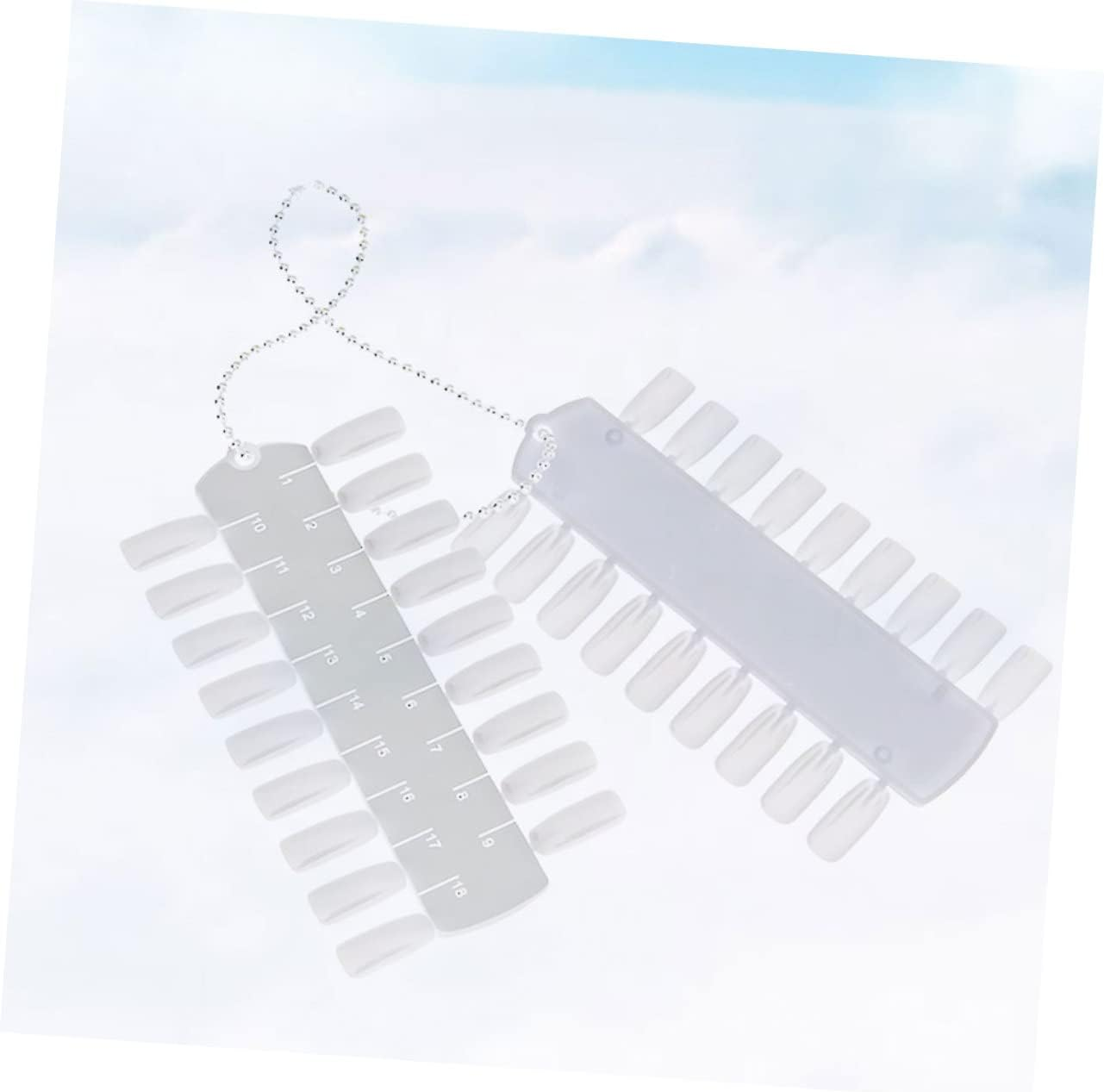 Garneck 2 Pcs Nail Polish Display Board Double Sided Color Nail Art Practice Plate with False Tips Each for Salon and Home Use image number 1