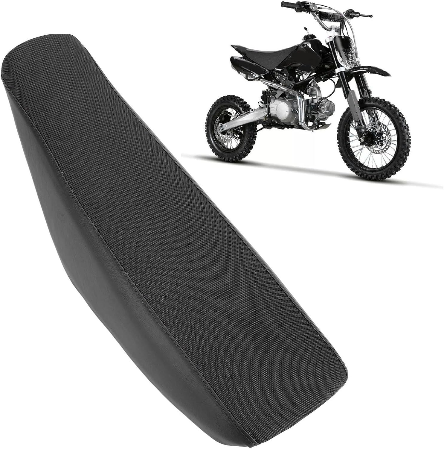 Generic Motorcycle Flat Tall Foam Seat, Motor Trail Bike Tall Seat for CRF50 50 90 110 125 150 160 Pit Dirt Bike (Black) image number 5