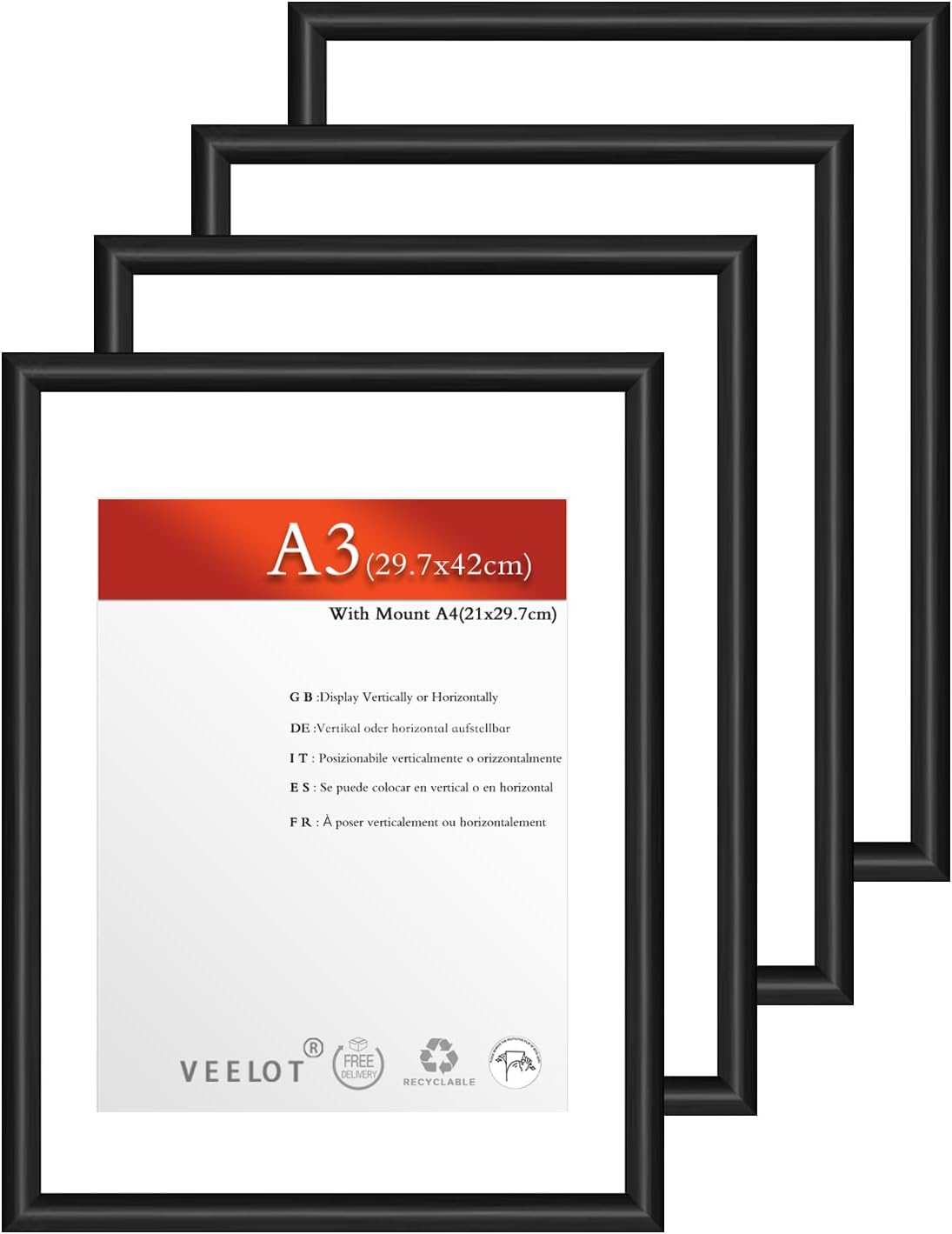 Picture Frame, Aluminium Photo Frame, Classic Minimalist Certificate Frame with Plexiglass, for Wall Mounting and Home Decoration image number 5