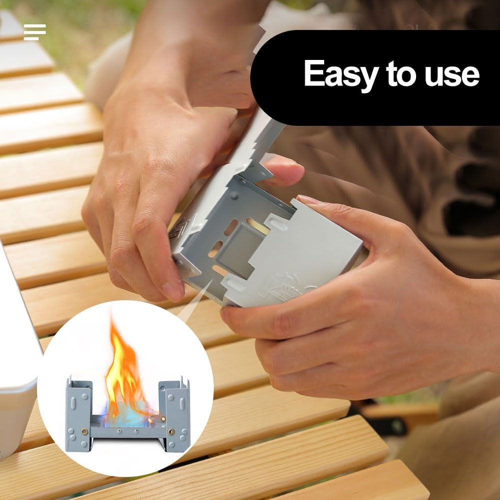 Mini Camping Stove, Foldable Portable Cooker, Mini Alcohol Cooker, Pocket Cooker, Suitable for Outdoor, Picnic, BBQ, Camping, Hiking, Travel, Pack of 2, with 4 Camping Stove Wind Deflectors image number 5