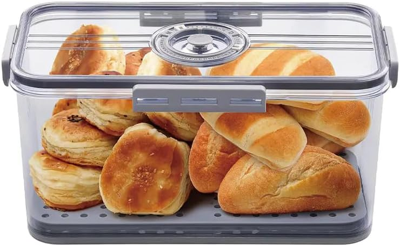Bread Box with Lid for Kitchen Counter,Time Recording Bread Keeper with Lid,Bread Containers Storage Airtight for Homemade Bread, Toast, Bagel, Donut and Cookies image number 3