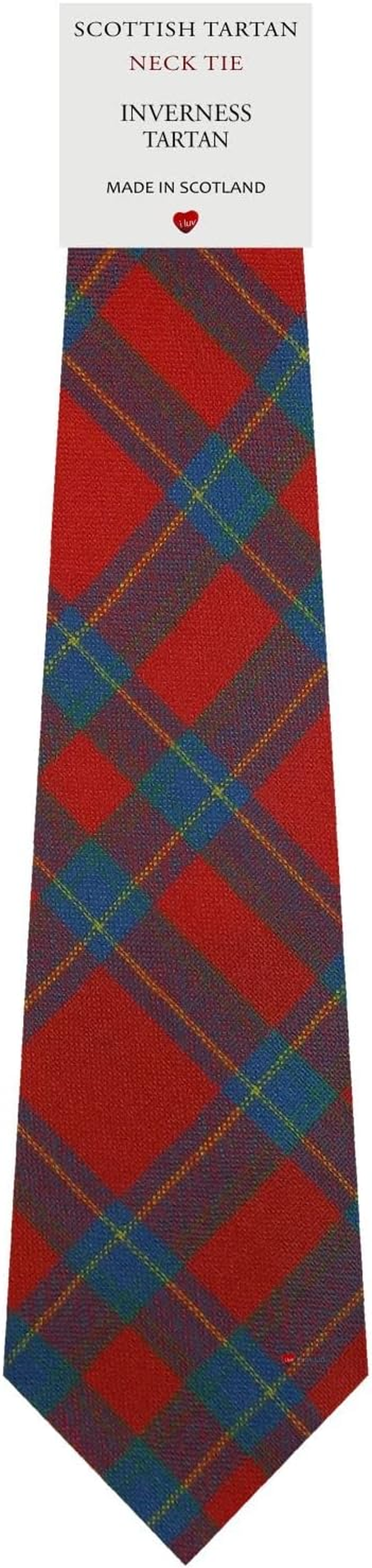Mens All Wool Tie Woven and Made in Scotland in Inverness Tartan image number 2