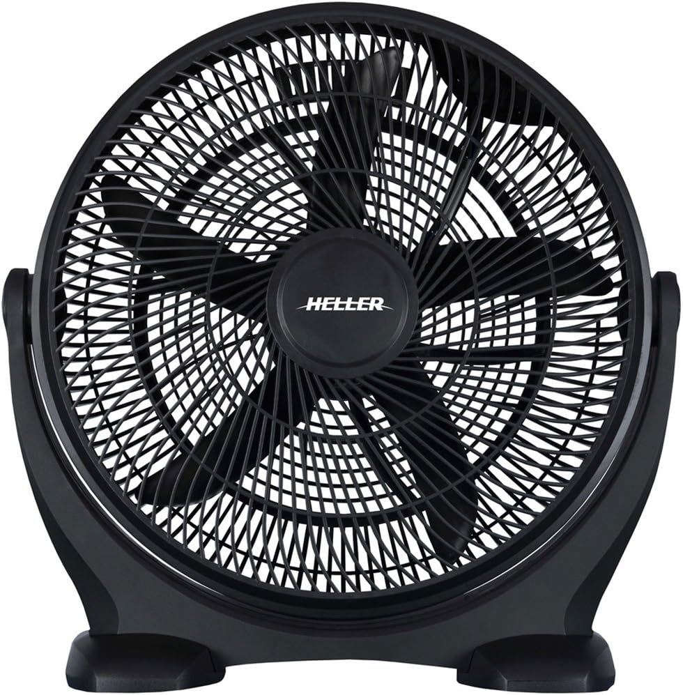 Heller 100W High Velocity Circulator 3 Speed Floor Fan, 50 Cm Diameter, Black
