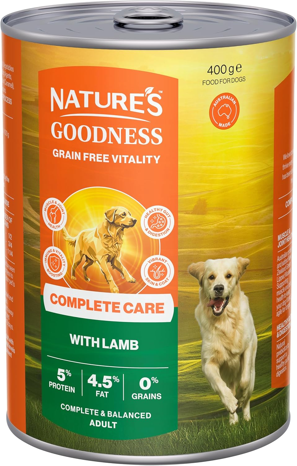 Nature'S Goodness Complete Care Adult Wet Dog Food, Lamb 12X400G - Grain Free Everyday Nutrition, Supports Joints, Immunity, Skin & Digestion image number 2
