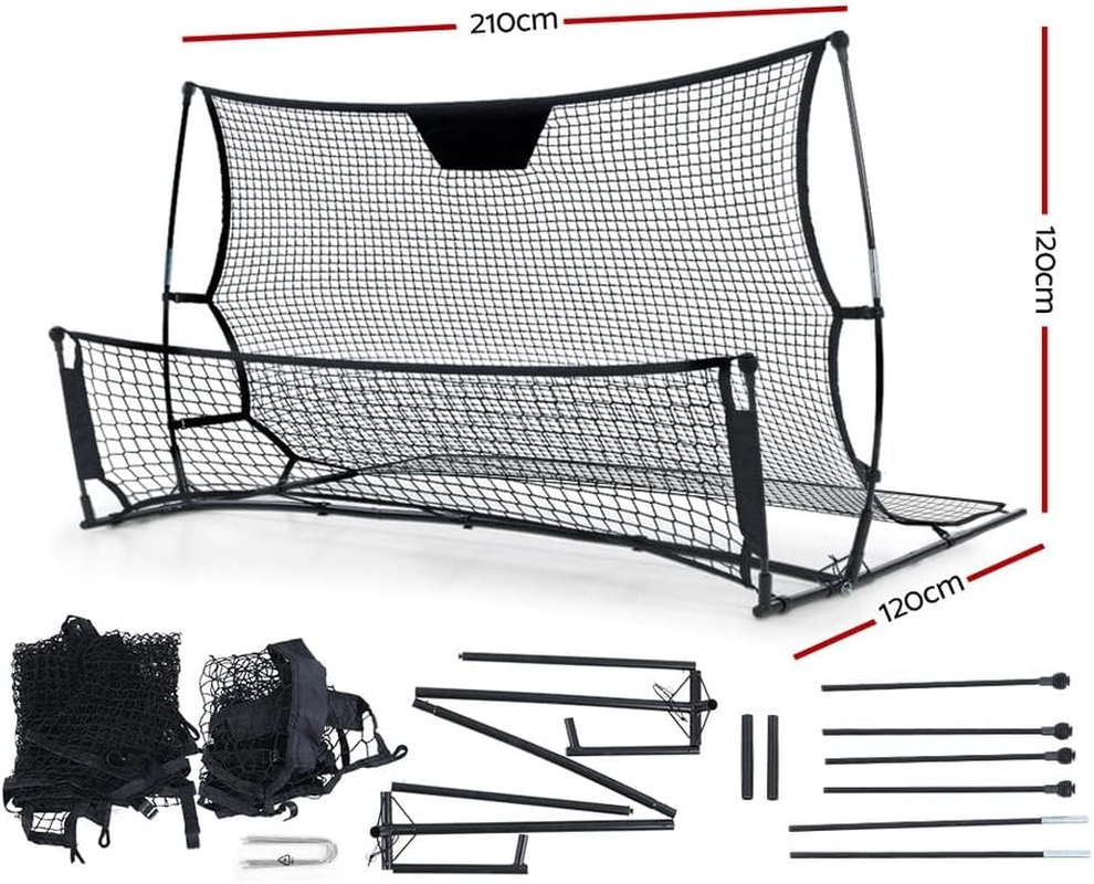 Everfit Soccer Net, 1.2M Wide Portable Rebounder Football Goal Nets Practice Sports Training Netting Screen Backyard Indoor Outdoor Camping Equipment, with Carry Bag Lightweight Black image number 3