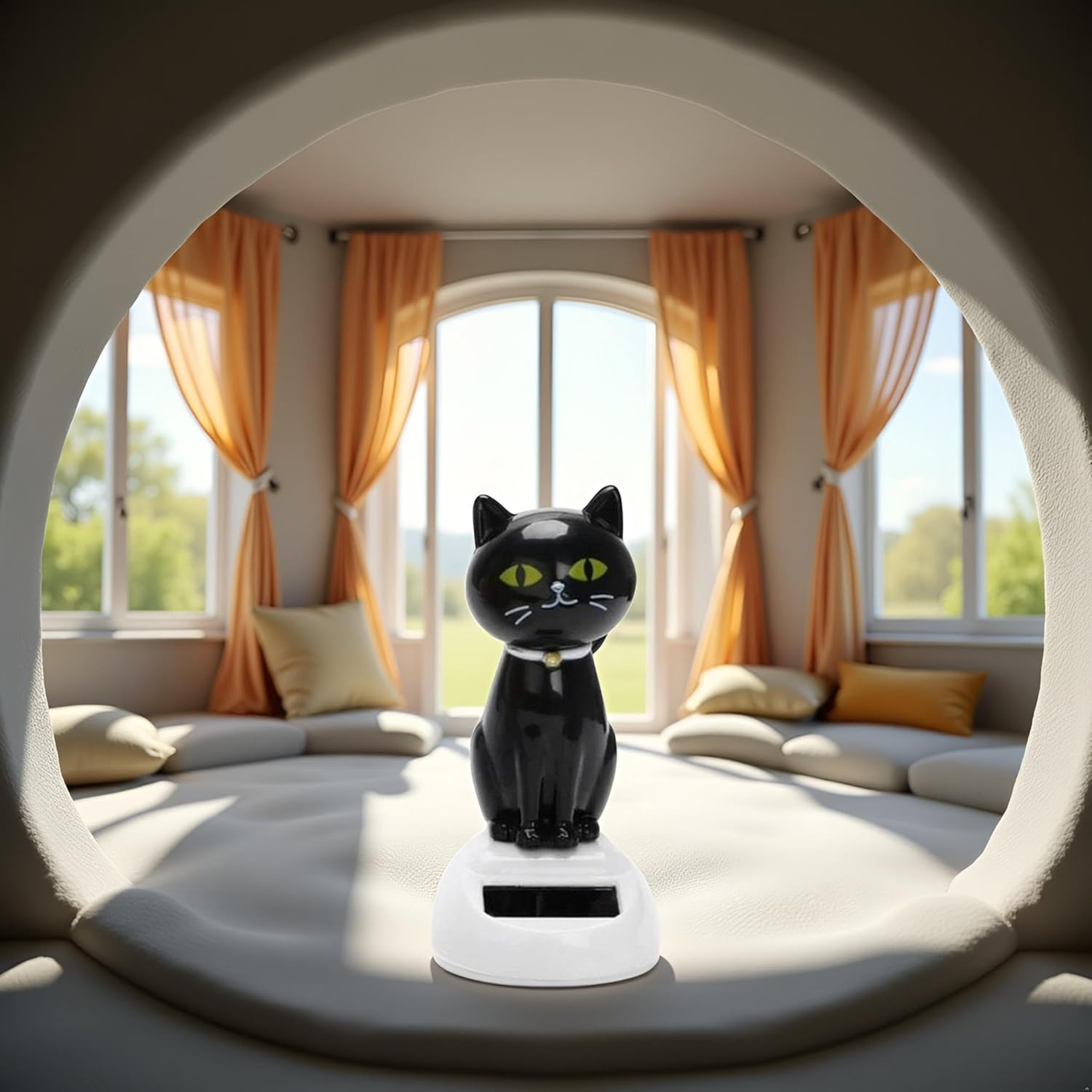 Solar Cat Toy Doll Dancing Cat Figure Car Ornament,Dancing Toys Ornaments Solar Powered Car Dashboard Interior Decoration Desktop Decor Kids Gift Window Party Car Desk Home image number 3