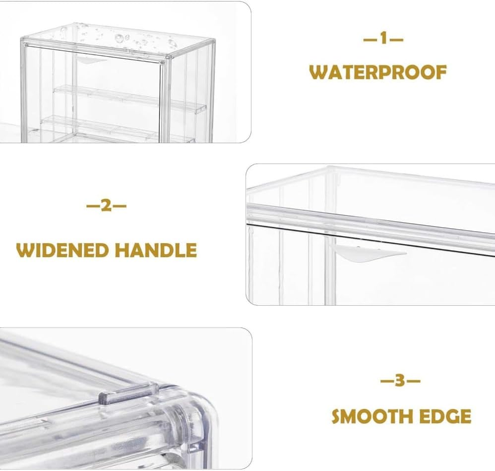 1 Pcs Clear Acrylic Display Case for Collectibles,Cartoon Doll Organizer,Dustproof Display Case Stackable Clear Acrylic Display Box with Movable Panels for Toys,Sports Memorabilia,Wallets,Books Etc. image number 5