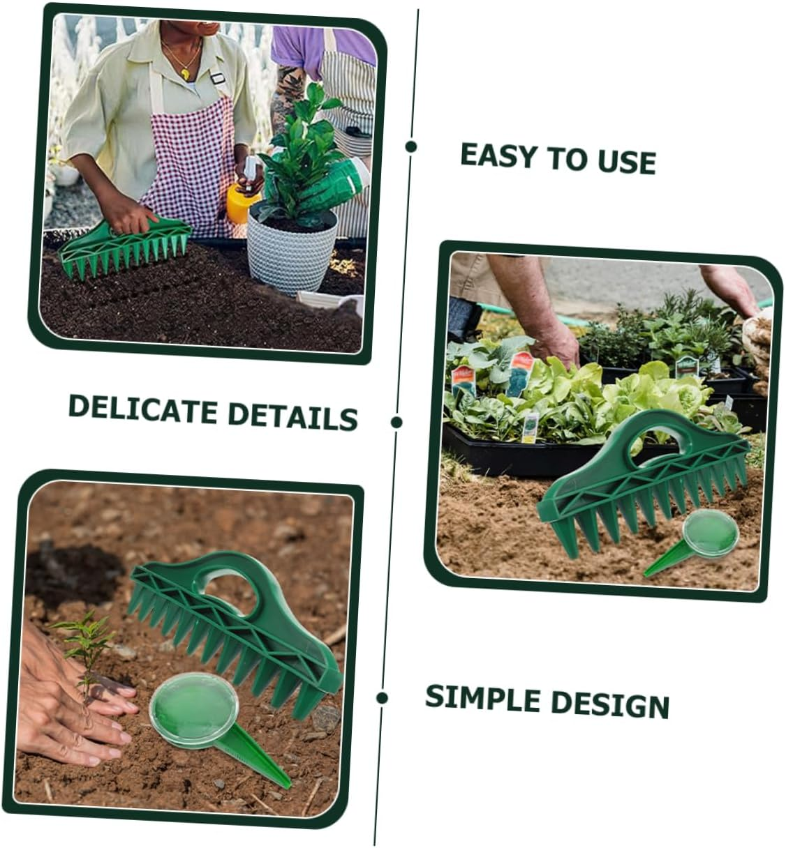 2Sets Garden Dibber Planting Dibber Gardening Tool Handheld Soil Digger Hole Punch Practical Planting Tool