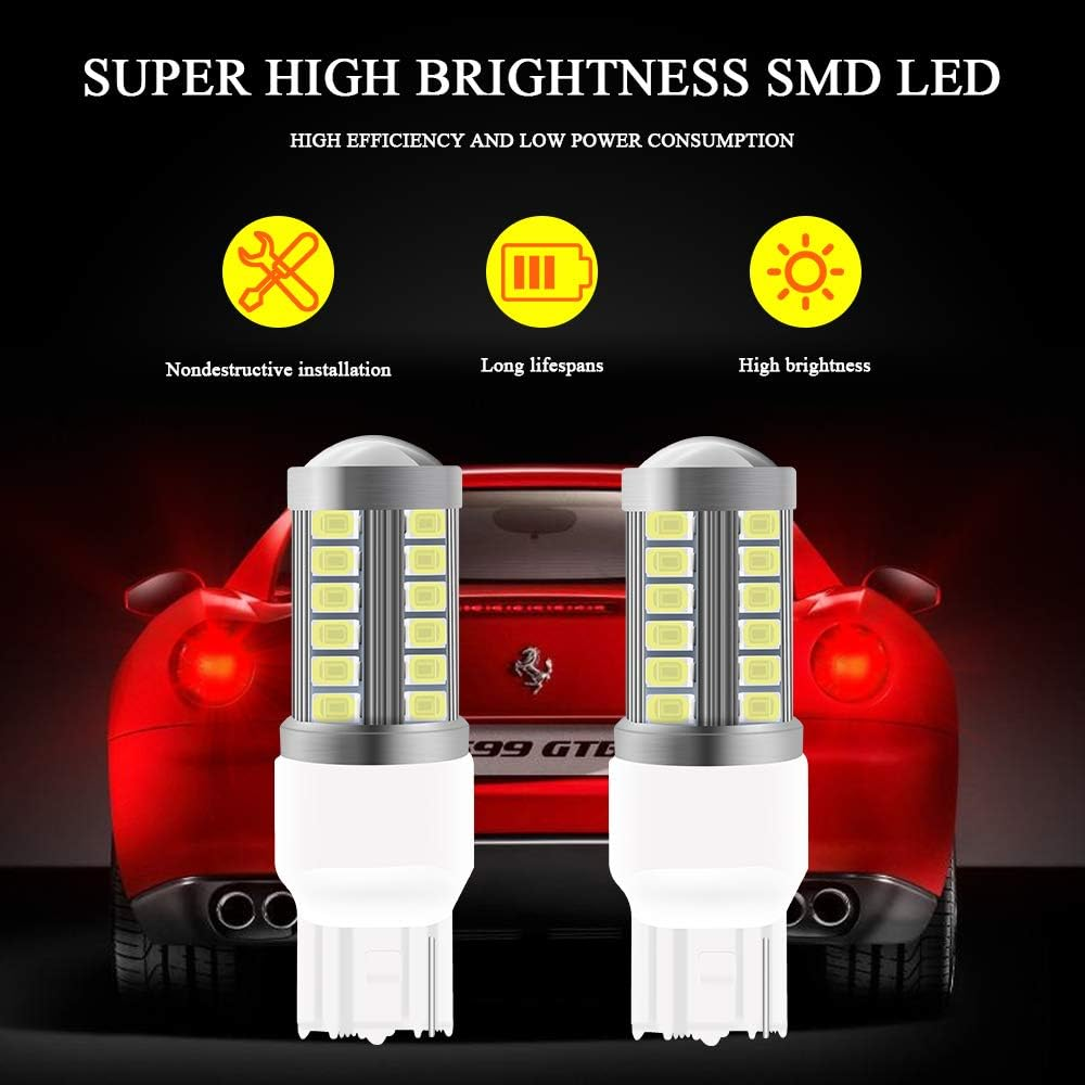 4Pcs White T20 7440 7440NA 7441 992 5630 33SMD LED Bulbs Canbus 900LM Super Bright Reversing Light Parking Light Brake Rear Fog Lamps Position Tail Light 12-30V 3.6W image number 5