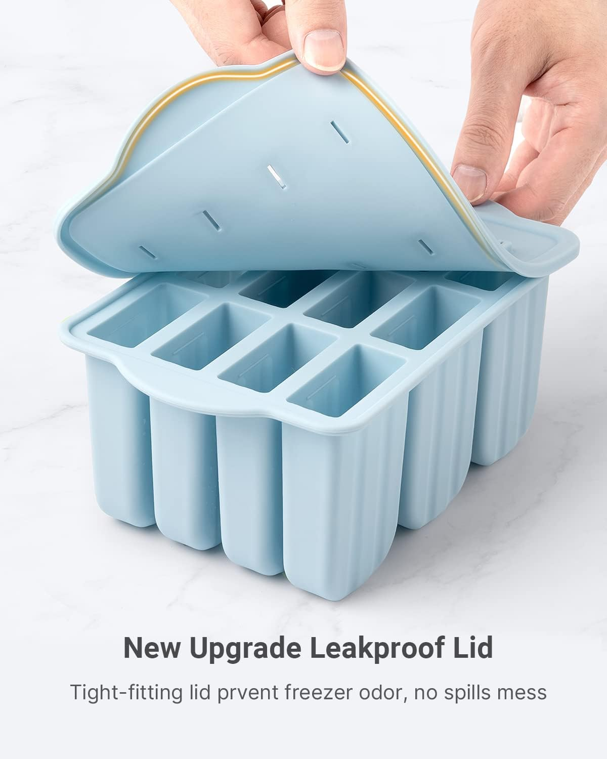 Silicone Popsicles Moulds, 12-Cavities Popsicle Moulds for Kids Adults Food Grade Popsicle Maker Mold Set Bpa-Free Ice Popsicle Molds Homemade Ice Pop Maker with Popsicle Sticks and Cleaning Brush