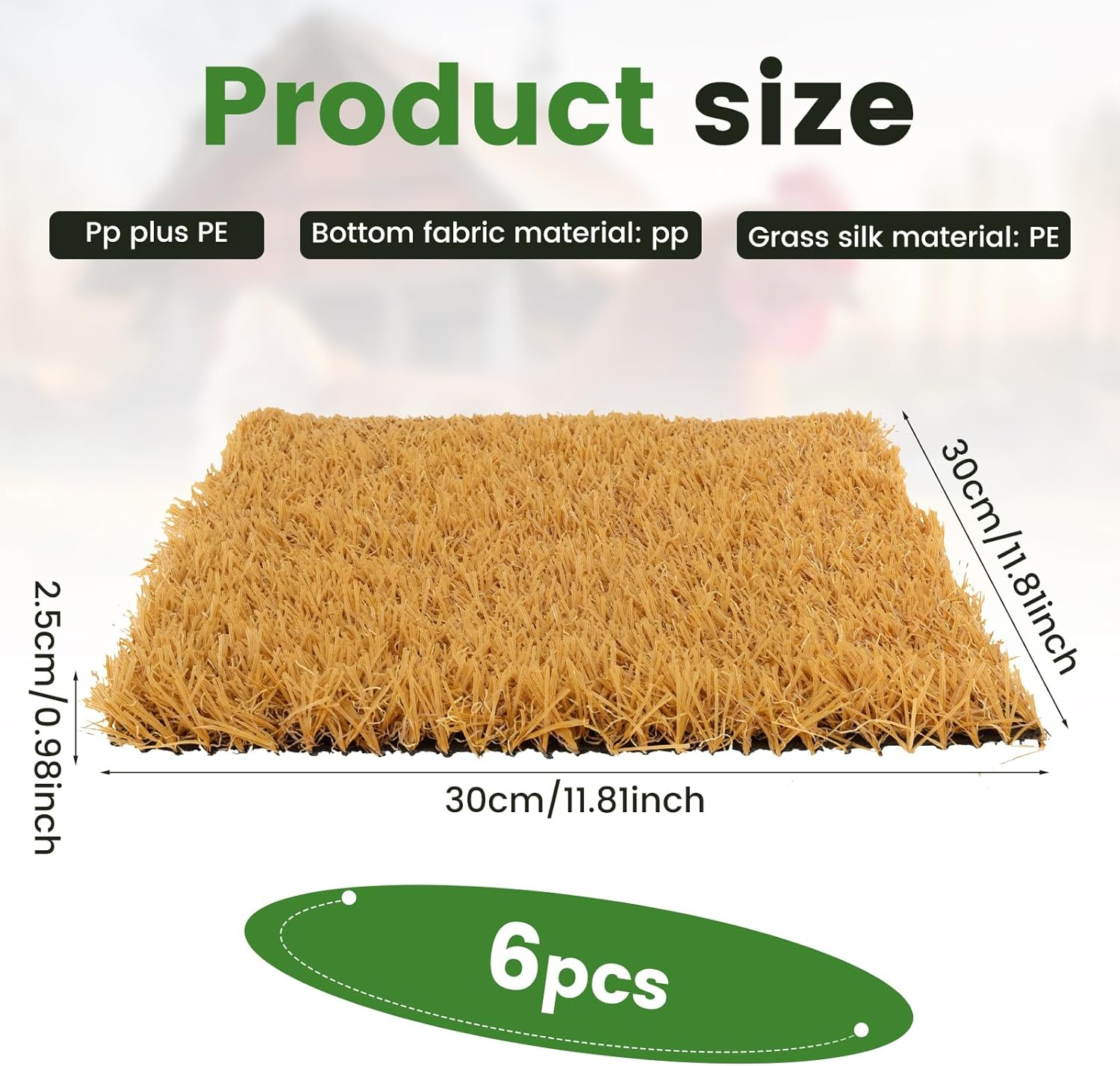 DJAPWPX 6 Pcs Chicken Nesting Pads, 12Inch Reusable Chicken Laying Pads, Nonslip Hen Bedding Mats, Hen Coop Nest Liners Poultry Supplies for Laying Eggs (Yellow) image number 4