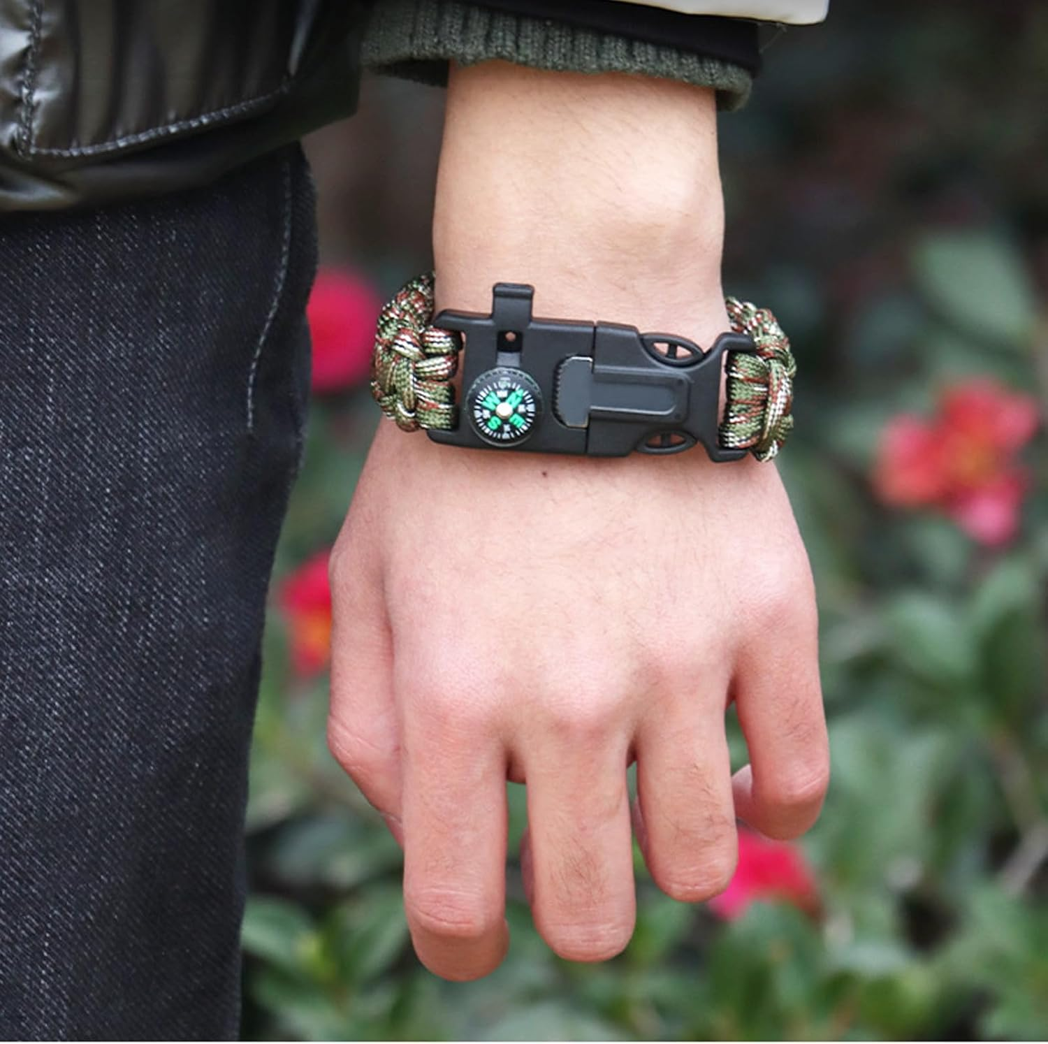 3 Pack Paracord Bracelet, 5 in 1 Paracord Bracelets,Fire Starter, Loud Whistle, Reliable Compass, Rope Cutter, Reliable Paracord image number 2