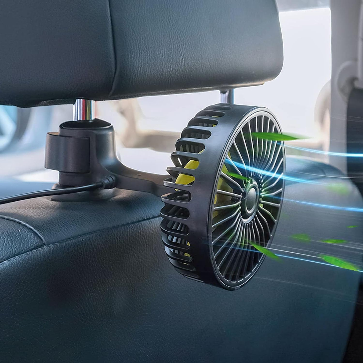 Car Seat Fan, Extremely Silent Baby Car Seat Headrest Fan for Backseat of Car, Small USB Fan Mini Cooling Fan Portable Clip on Baby Crib Kids Dogs image number 4