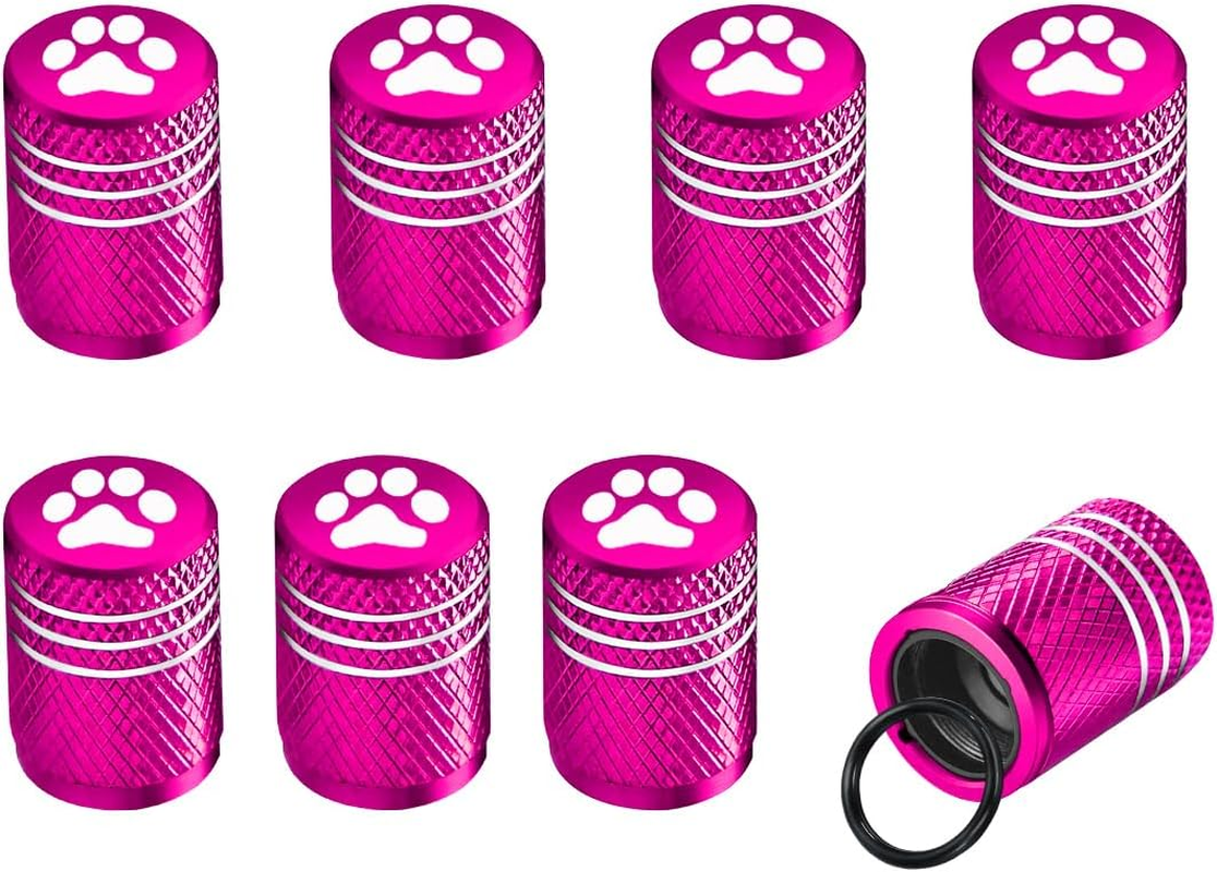 Ziciner 8 PCS Tire Valve Stem Cap Cover, Dustproof Valve Cover with Rubber Ring, Corrosion Resistant Leak-Proof Aluminum Alloy Wheel Valve Covers for Car, Truck, Motorcycle, Bike (Pure Color Pink) image number 5