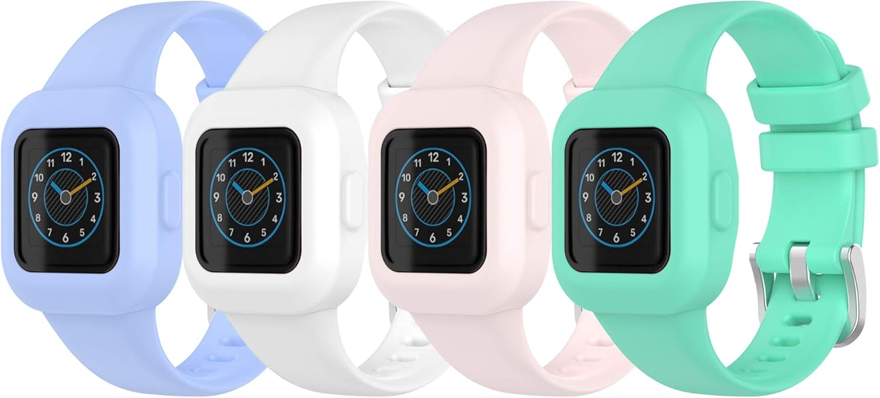 Intended for Garmin Vivofit Jr.3 Bands Intended for Kids Soft Silicone Bracelet Accessories Watch Band Repalcement Strap, Colorful Sport Wristbands Intended for Vivofit Jr.3 Intended for Boys Girls (4Colorsc) image number 4