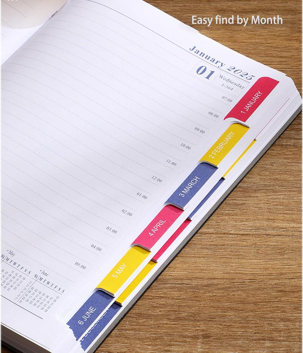 Weforu 2025 A5 Planner Notebook, Calendar Scheduler Monthly Planner Daily Planner Paperback for Home Office School Diary Travel