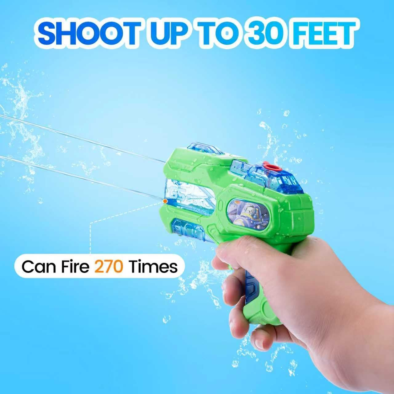 4-Pack Water Guns for Kids, 300Ml Water Pistol Squirt Guns for Boys Girls, Water Blaster Toys for Toddlers, Summer Toys for Outdoor Indoor Swimming Pool Beach Game