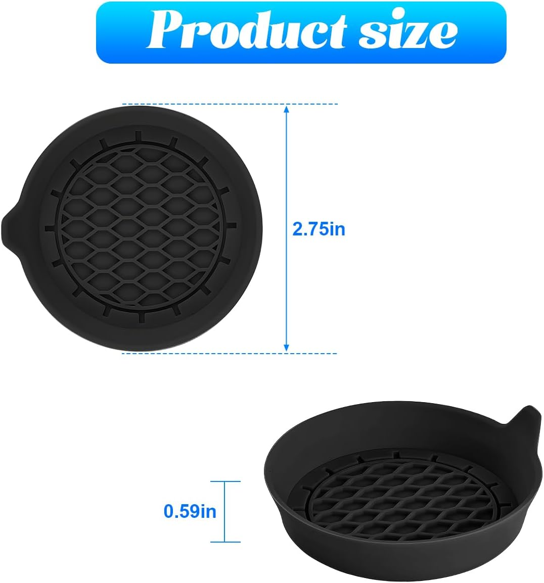 4PCS Car Cup Holder Coasters, Silicone Non-Slip Vehicle Cup Recessed Mats, Sift-Proof Automotive Interior Drink Insert Decor Accessories, Universal for SUV, Sedan, Truck (Black) - Apricot image number 4