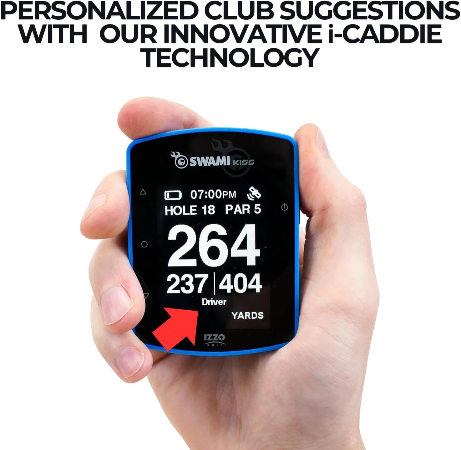 Swami KISS 2.0 Handheld Golf GPS Ragnefinder with Integrated Magnets - Blue - Grey image number 4