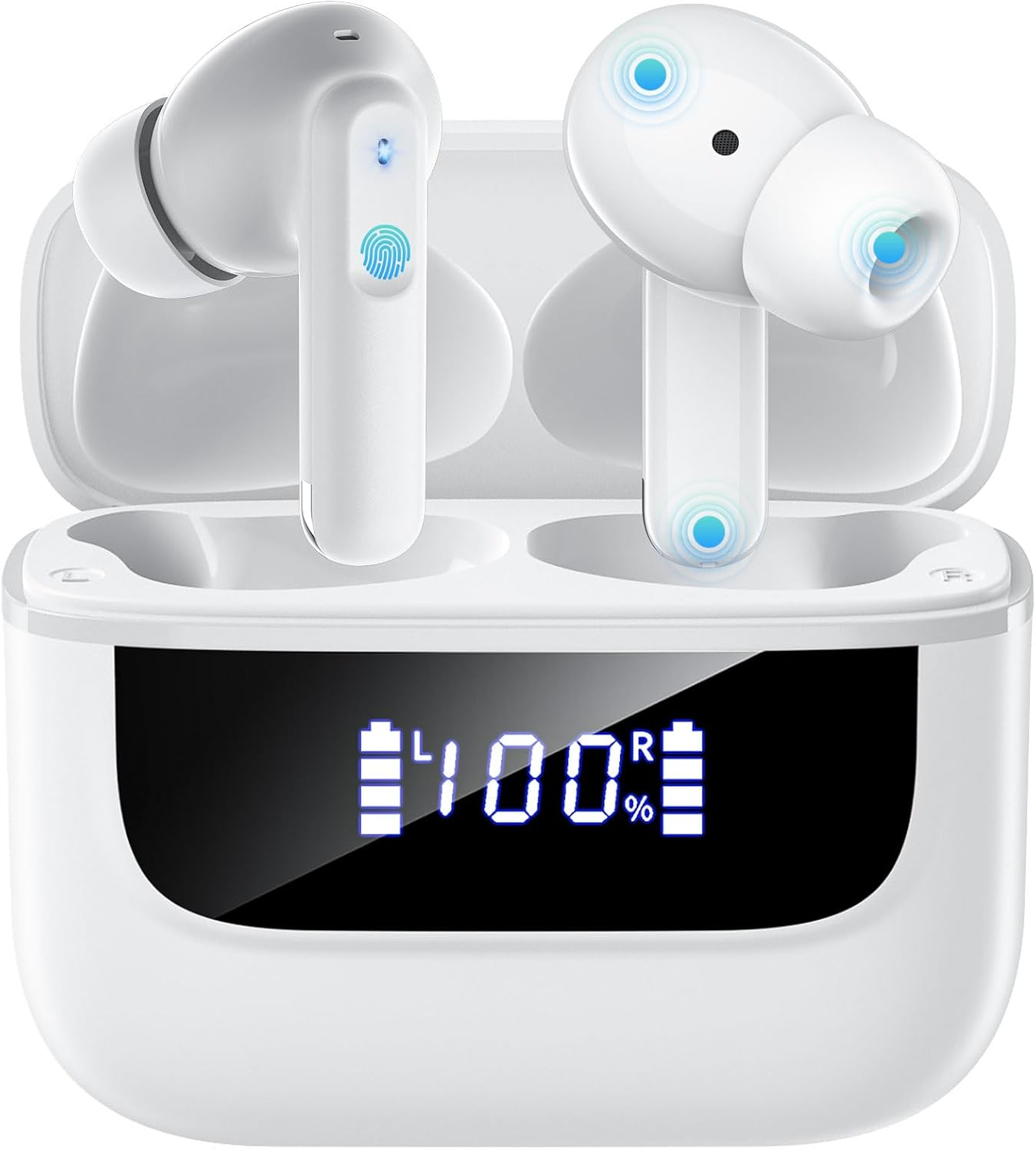 Bluetooth Headphones in Ear, 6 Microphones, ENC Noise Cancelling for Clearer Calls, Wireless Bluetooth 5.4 Hifi Deep Bass, USB C Headphones, 48 Hours, LED, IPX7 Waterproof Sports Earphones, Purple