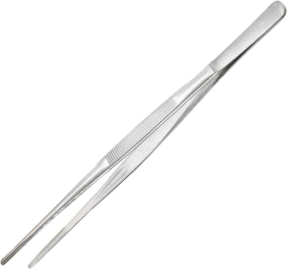 Jotia 1Pc 30Cm 304 Stainless Steel Kitchen Fine Tweezer Tongs, Cooking Tweezers Straight Food Tweezers with Precision Serrated Tips for Cooking, BBQ image number 5