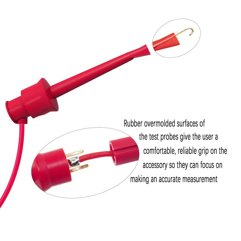 Multimeter Test Leads Set 3-Pair - Alligator Clips to Stackable Banana Plugs & Mini Hooks, for Electronics Testing, Lab & DIY Projects image number 2