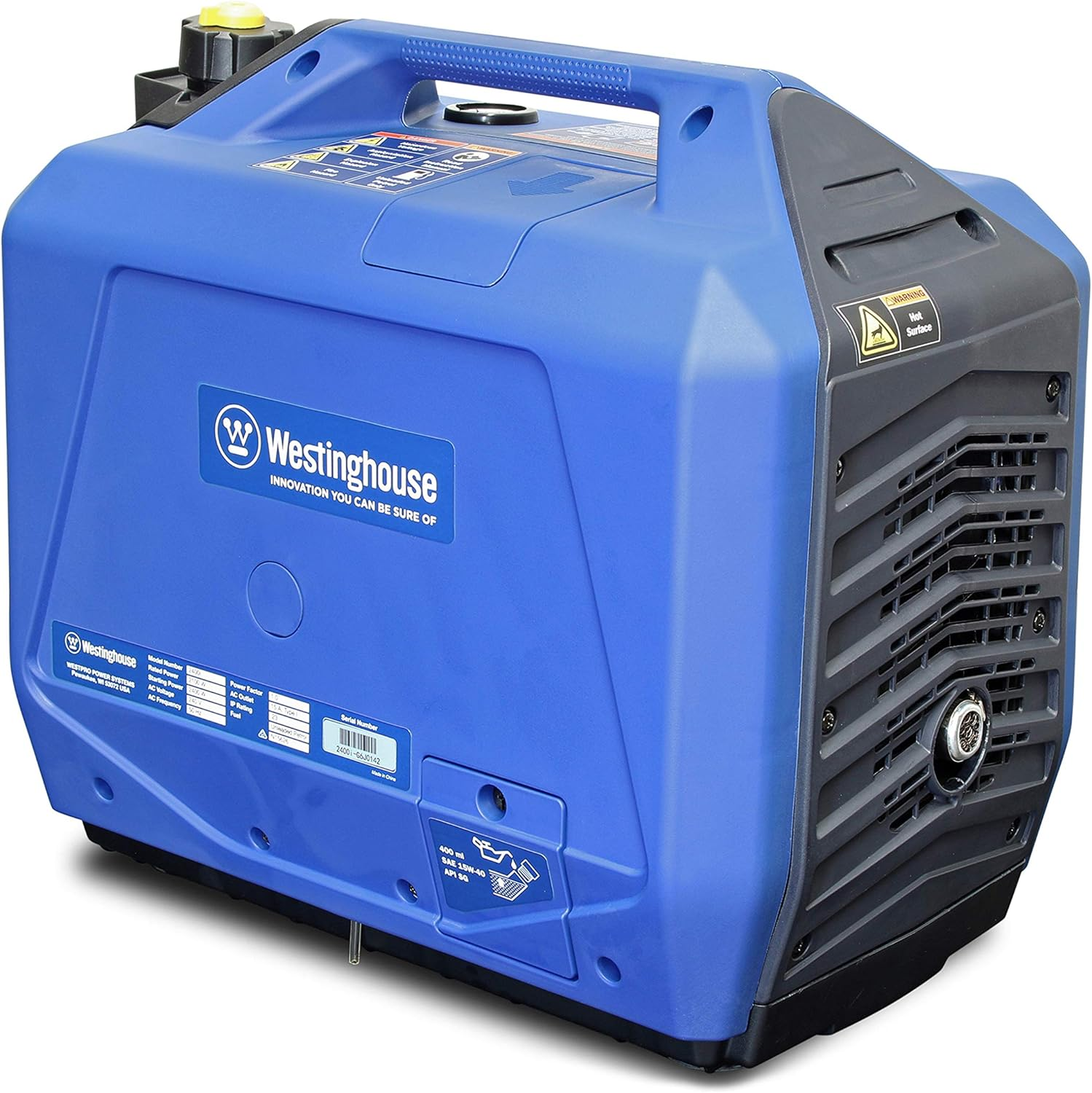 Westinghouse 2400I Digital Inverter Generator - 2100W Running/2400W Starting, Lightweight at 20Kg, 100% Pure Sine Wave, Ideal for Outdoor Adventures and Home Backup Power Supply &ndash; Blue image number 3
