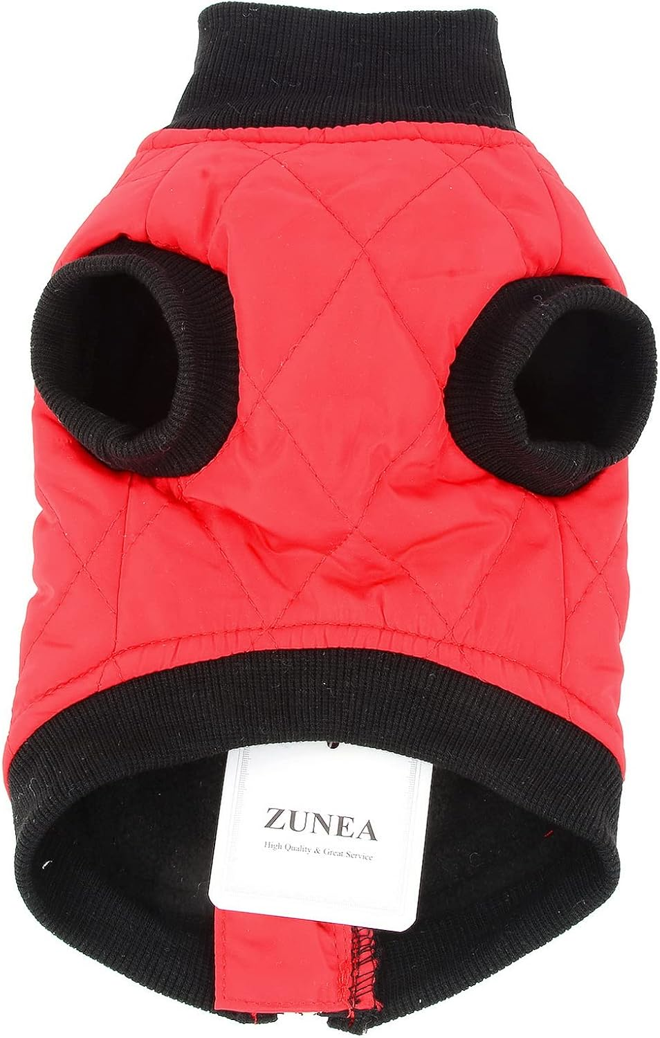 Zunea Small Dog Jacket with Harness Winter Coat Soft Warm Cotton Padded Puppy Harness Vest Clothes with Leash Rings Zipper Pet Clothing Cold Weather Outdoor Apparel for Chihuahua Doggy Girls Boys Red S image number 3