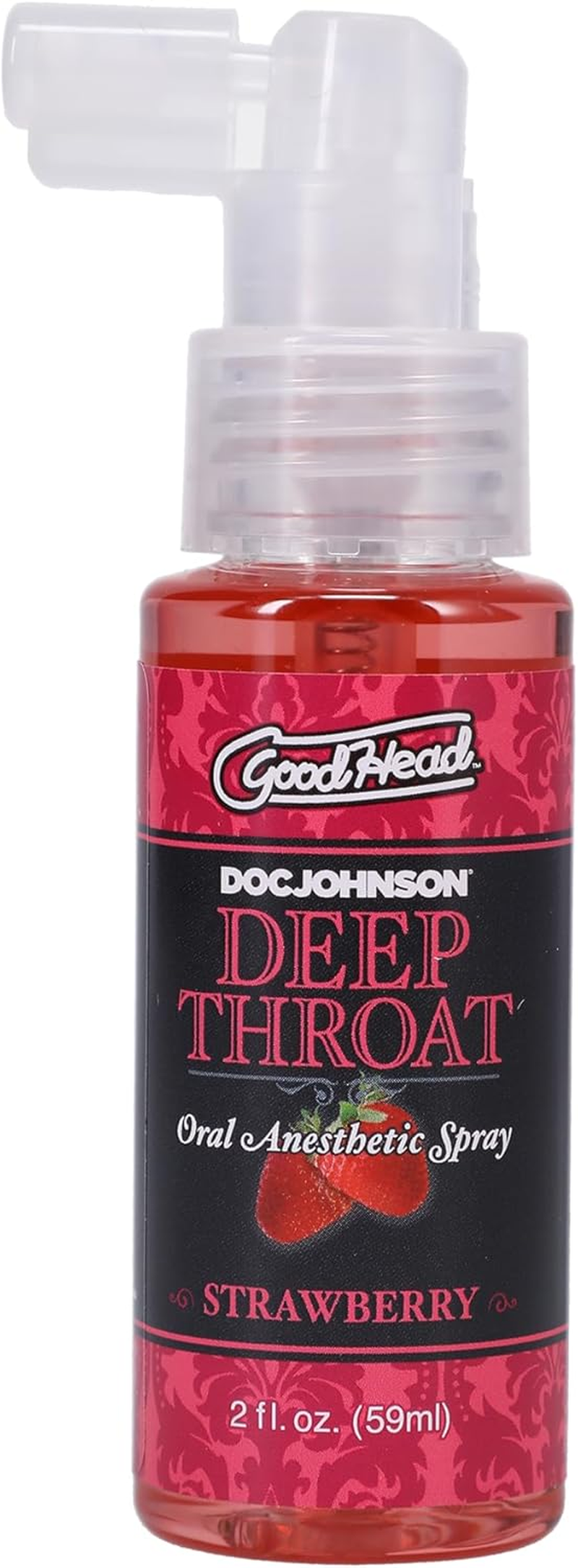 Doc Johnson Goodhead - Deep Throat Spray - Numbs Throat - Relaxes Gag Reflex - Sweet Strawberry - 2 Fl. Oz.(59 Ml)