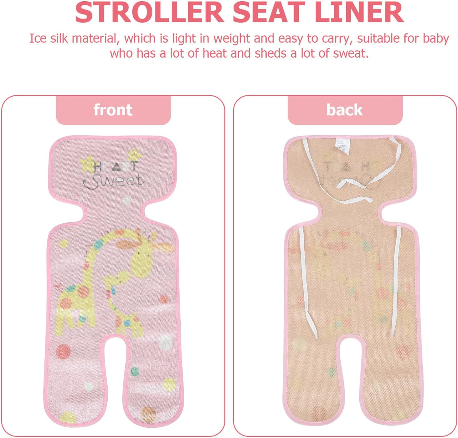 Stroller Seat Mat Cooling Pad Breathable Ice Silk Cushion for Newborns Lightweight Soft Stroller Liner for Summer Comfort and Moisture Wicking