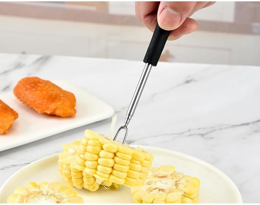 6Pack Telescopic Barbecue Fork ，Bonfire Sticks ，Campfire Sticks，Campfire Forks， Barbecue Forks ，Meat Stick， Metal Stick Barbecue，Marshmallow Roasting Sticks for Fire Pit, Camping, Bonfire and Grill image number 5