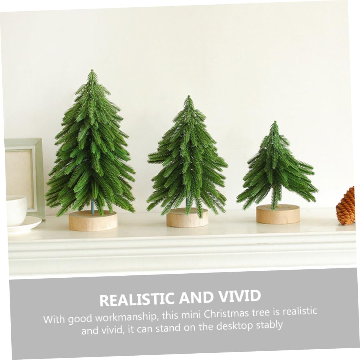 Mini Christmas Tree Decor Base Tabletop Artificial Xmas Tree for Home Office Christmas Scene Decor image number 3