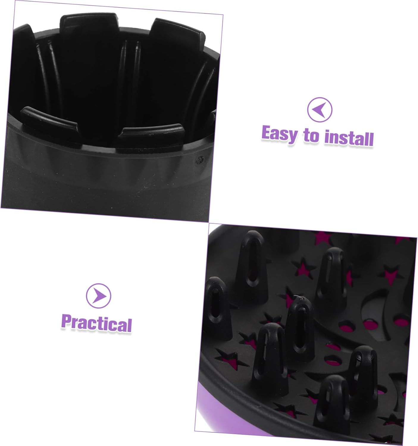 BELLIFFY Hair Diffuser Dryer Attachment Volumizing Nozzle for Curly Hair Fast Drying Heat Resistant Easy to Use image number 3