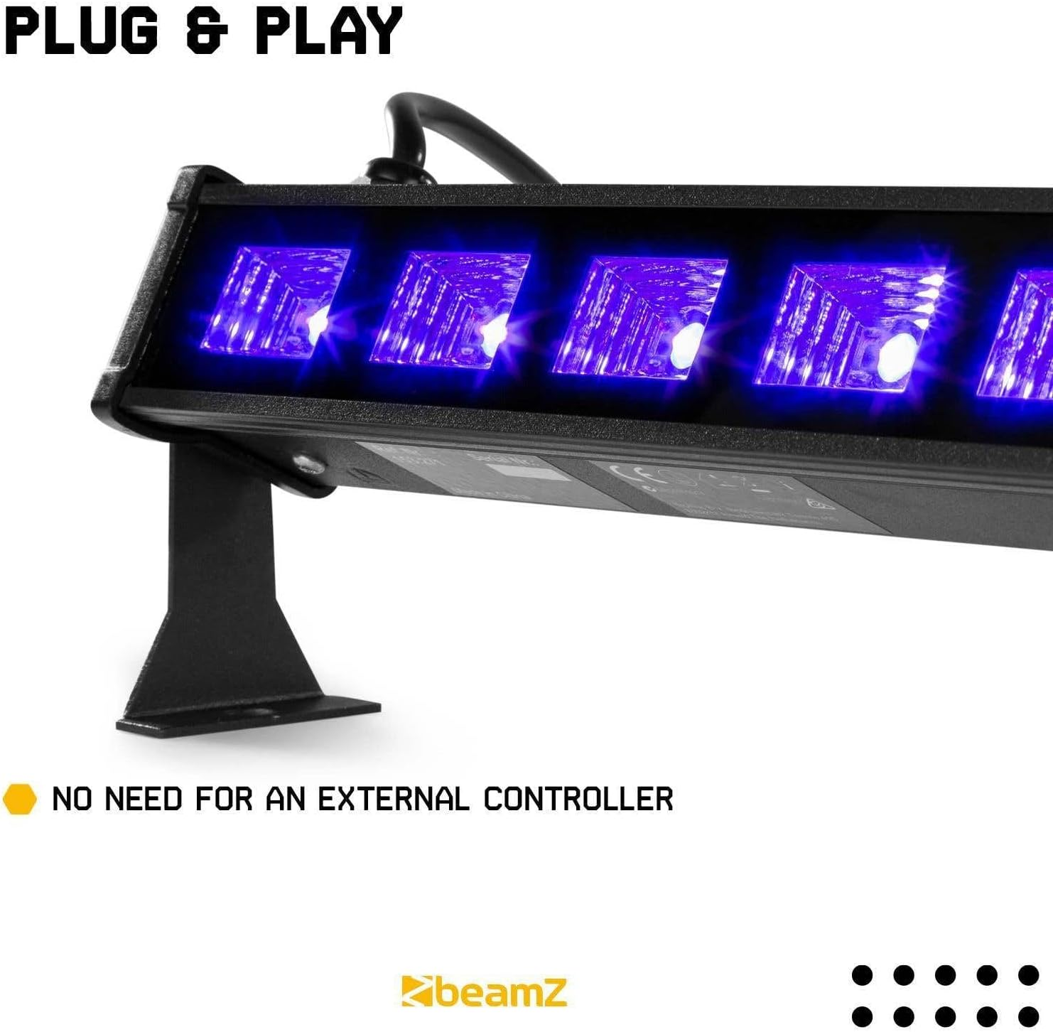 Beamz BUV63 LED UV Light Bar Strip DJ Party Ultra Violet Black Light Glow Effects 6X3W image number 4