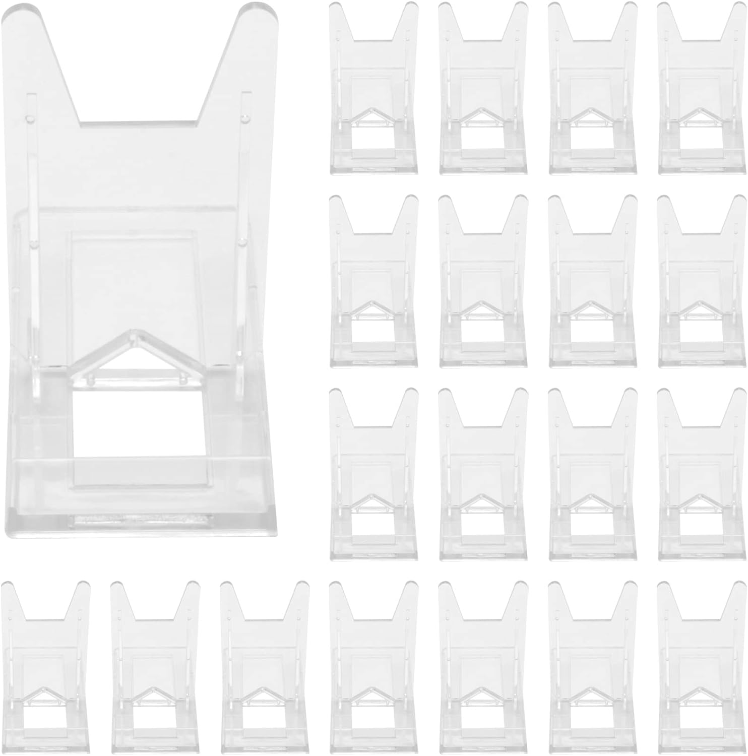 Anlayliay 20 Pcs Display Stand, Acrylic Plate Stands Adjustable Sliding Clear Display Stand Easel Two Part for Plates,Books image number 3