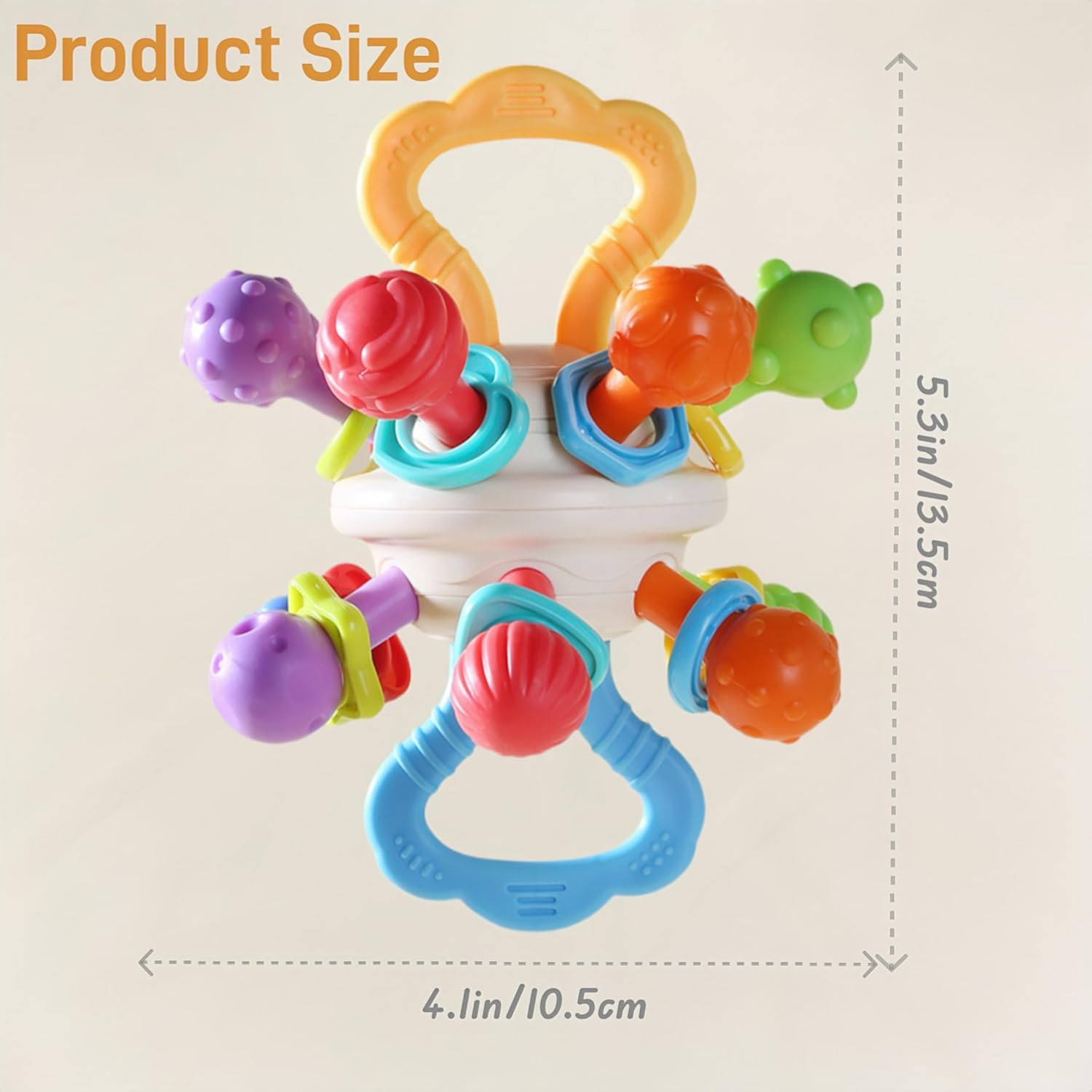 EFQAN Baby Teether Sensory Toys, Montessori Developmental Rattle for 0-18 Months, Teething Relief & Sensory Stimulation, Perfect for Newborns, Travel & Bedtime Play, Colorful Interactive Gift image number 1